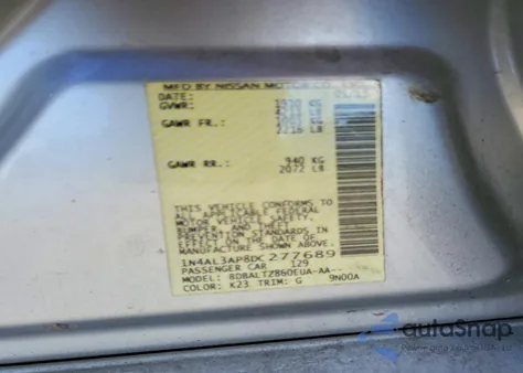 2013 Nissan Altima 2.5 из США, поврежденный, VIN 1N4AL3AP8DC277689